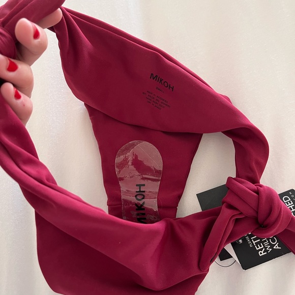 mikoh valencia bottom in burgundy size small with tags - Picture 3 of 6